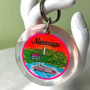 Cute resin vintage gift shop Mississippi keychain. Two sided.
